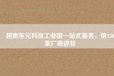 越南東元科技工業園一站式服務，拚150家廠商進駐