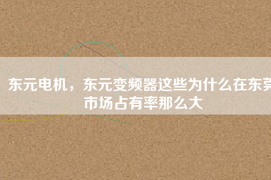 東元電機，東元變頻器這些為什么在東莞市場占有率那么大