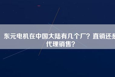 東元電機在中國大陸有幾個廠？直銷還是代理銷售？