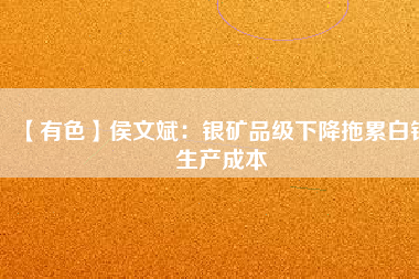 【有色】侯文斌：銀礦品級下降拖累白銀生產成本