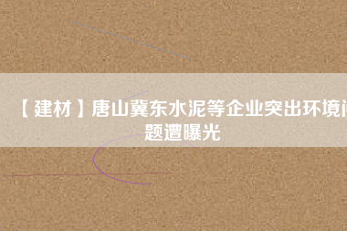 【建材】唐山冀東水泥等企業突出環境問題遭曝光