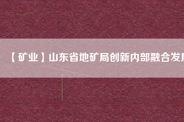 【礦業】山東省地礦局創新內部融合發展