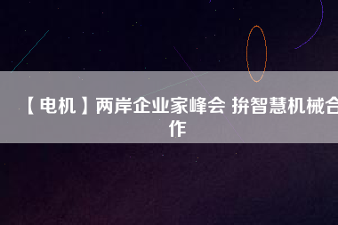 【電機】兩岸企業家峰會 拚智慧機械合作
          