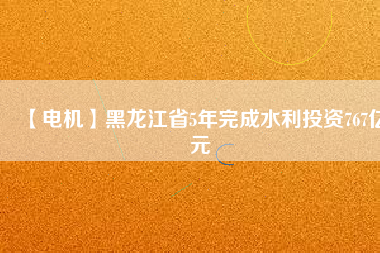 【電機(jī)】黑龍江省5年完成水利投資767億元
          