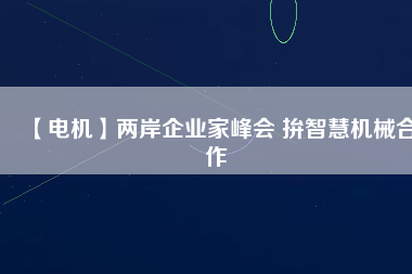 【電機】兩岸企業家峰會 拚智慧機械合作
          