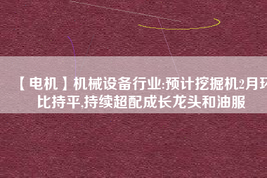 【電機】機械設備行業:預計挖掘機2月環比持平,持續超配成長龍頭和油服
          