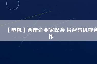 【電機】兩岸企業家峰會 拚智慧機械合作
          