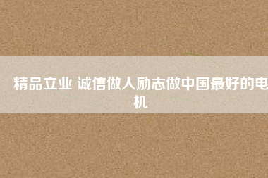 精品立業 誠信做人勵志做中國最好的電機
          