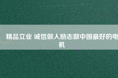 精品立業 誠信做人勵志做中國最好的電機
          