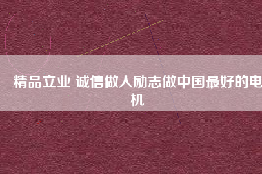 精品立業 誠信做人勵志做中國最好的電機
          