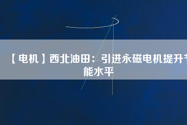 【電機】西北油田：引進永磁電機提升節能水平
          