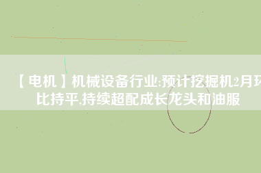 【電機】機械設備行業:預計挖掘機2月環比持平,持續超配成長龍頭和油服
          