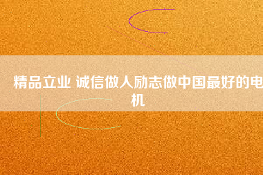 精品立業 誠信做人勵志做中國最好的電機
          