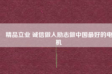 精品立業 誠信做人勵志做中國最好的電機
          