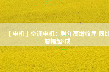 【電機】空調電機：財年高增收尾 同比增幅超2成
          