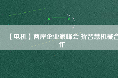 【電機】兩岸企業家峰會 拚智慧機械合作
          