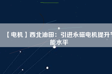 【電機】西北油田：引進永磁電機提升節能水平
          