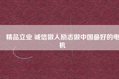 精品立業 誠信做人勵志做中國最好的電機
          