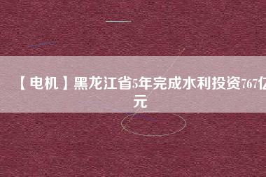 【電機(jī)】黑龍江省5年完成水利投資767億元
          