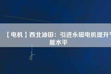 【電機】西北油田：引進永磁電機提升節能水平
          