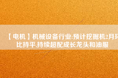 【電機】機械設備行業:預計挖掘機2月環比持平,持續超配成長龍頭和油服
          