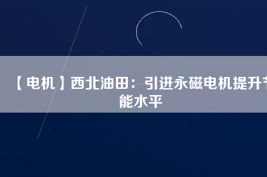 【電機】西北油田：引進永磁電機提升節能水平
          