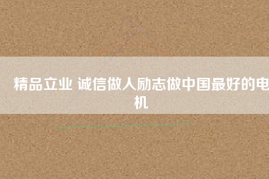 精品立業 誠信做人勵志做中國最好的電機
          