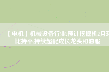 【電機】機械設備行業:預計挖掘機2月環比持平,持續超配成長龍頭和油服
          