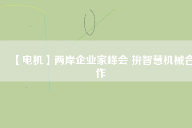 【電機】兩岸企業家峰會 拚智慧機械合作
          