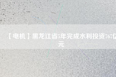 【電機(jī)】黑龍江省5年完成水利投資767億元
          