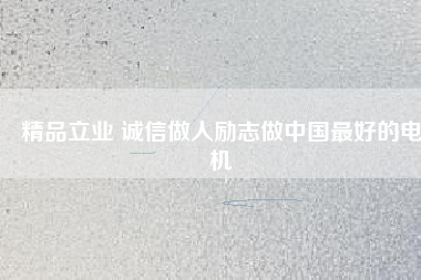 精品立業 誠信做人勵志做中國最好的電機
          