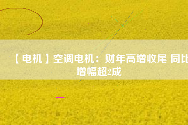 【電機】空調電機：財年高增收尾 同比增幅超2成
          