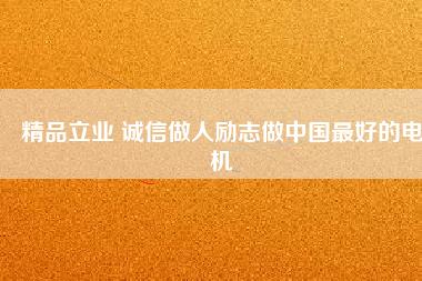 精品立業 誠信做人勵志做中國最好的電機
          