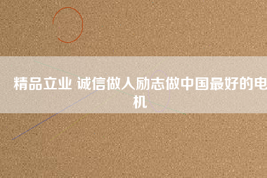 精品立業 誠信做人勵志做中國最好的電機
          