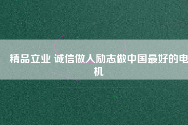 精品立業 誠信做人勵志做中國最好的電機
          