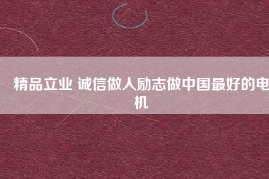 精品立業 誠信做人勵志做中國最好的電機
          