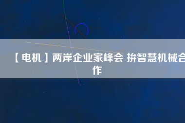 【電機】兩岸企業家峰會 拚智慧機械合作
          