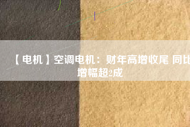 【電機】空調電機：財年高增收尾 同比增幅超2成
          