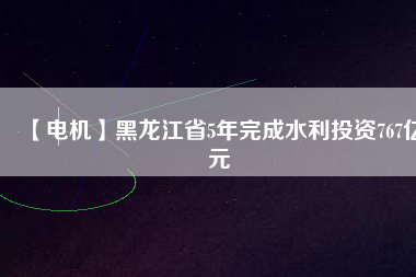 【電機(jī)】黑龍江省5年完成水利投資767億元
          