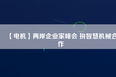 【電機】兩岸企業家峰會 拚智慧機械合作
          