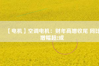 【電機】空調電機：財年高增收尾 同比增幅超2成
          