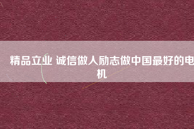 精品立業 誠信做人勵志做中國最好的電機
          